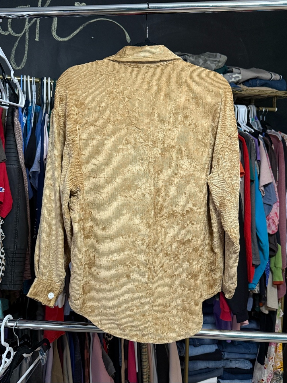 rag & bone Gold Velvet Corduroy Button Down Shirt Oversized - Picture 7 of 7